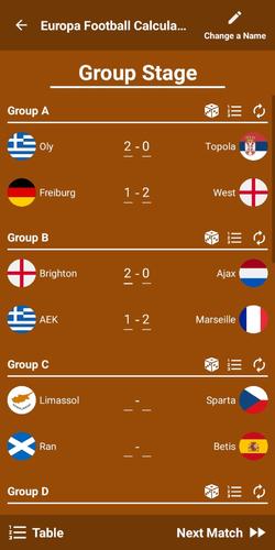 Europa Football Calculator 23應用截圖第1張