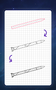 How to draw rockets by steps Screenshot 3