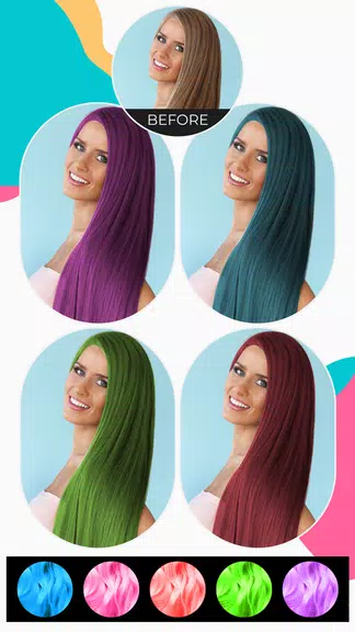 Hair Color Changer Editor Schermafbeelding 1