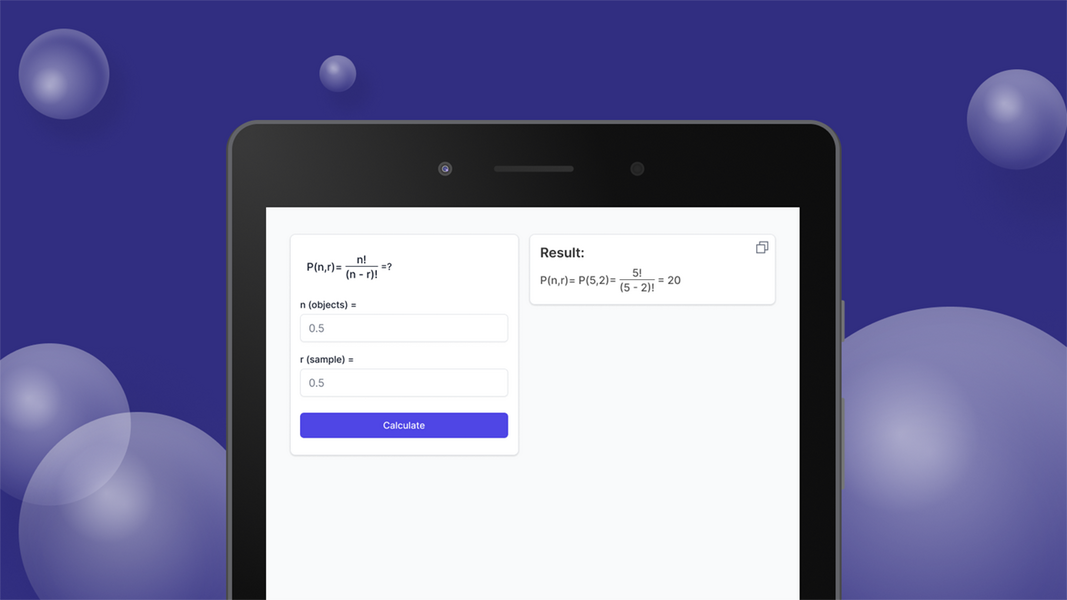 Permutations Calculator Schermafbeelding 1