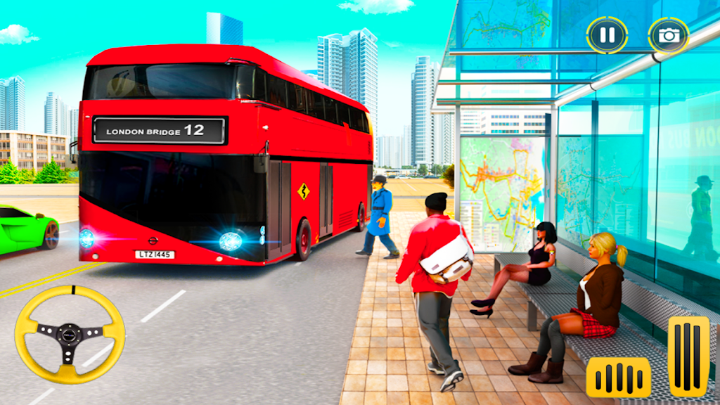 Schermata City Coach Bus Driving Sim 3D 0