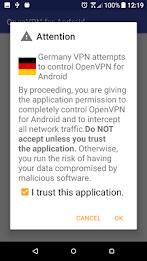 Germany VPN-Plugin for OpenVPN ภาพหน้าจอ 2