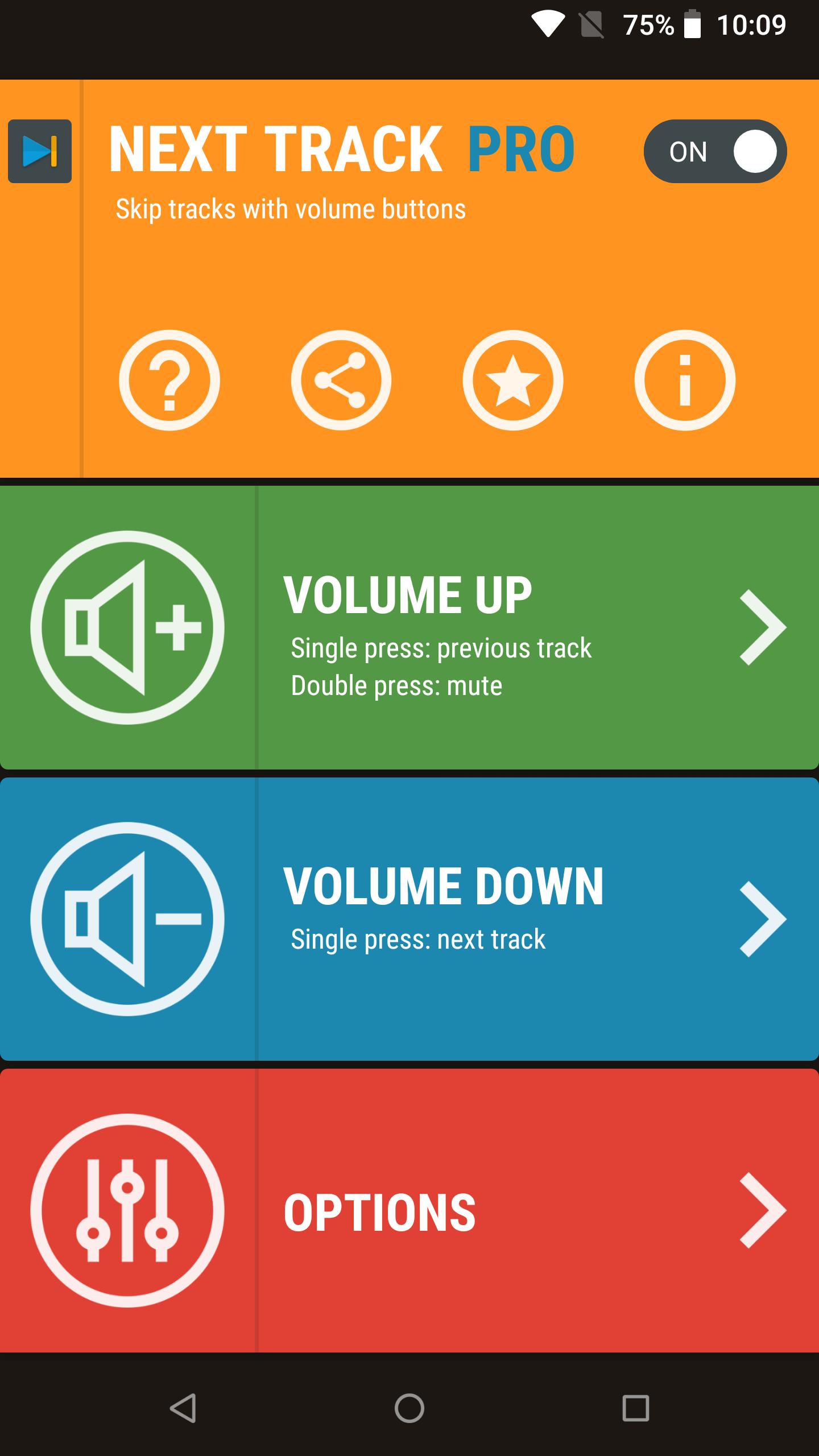 Next Track: Volume button skip ภาพหน้าจอ 0