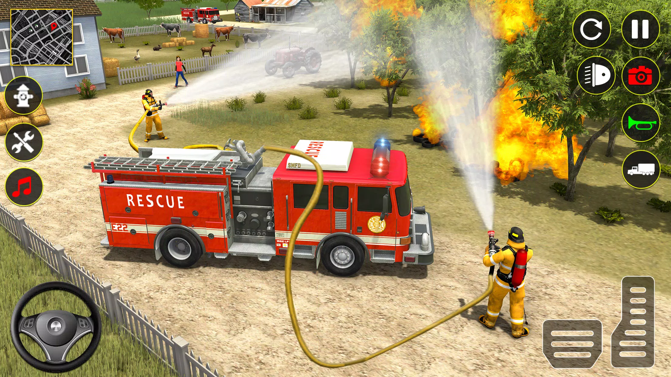 Fire Truck Rescue Sim Games 3d スクリーンショット 1