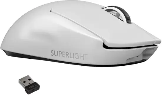 Logitech - PRO X SUPERLIGHT Lightweight Wireless Optical Gaming Mouse with HERO 25K Sensor - Wireless - White