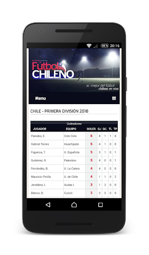 Live Chilean Soccer ภาพหน้าจอ 0