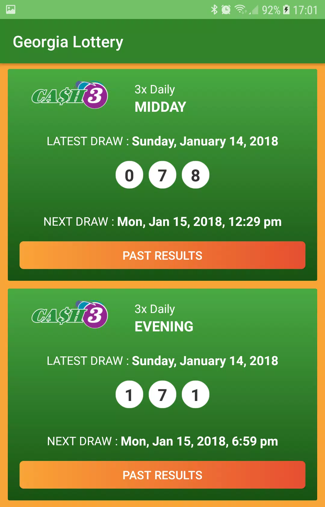 Georgia Lottery Results স্ক্রিনশট 0