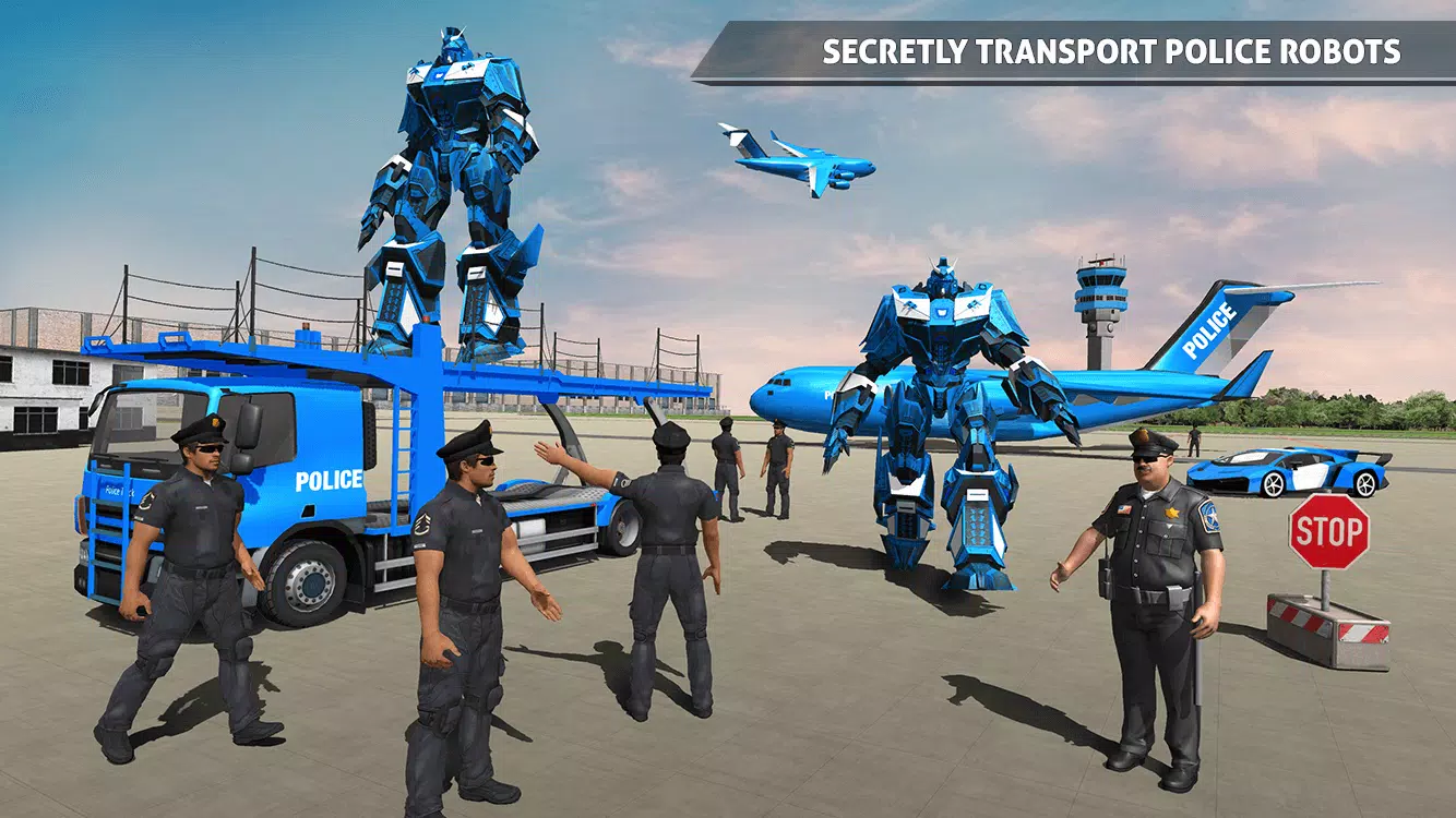 Police Robot Car Transporter ภาพหน้าจอ 1