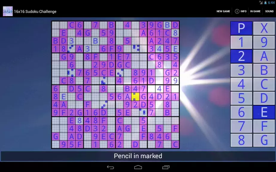 16x16 Sudoku Challenge HD Captura de pantalla 2