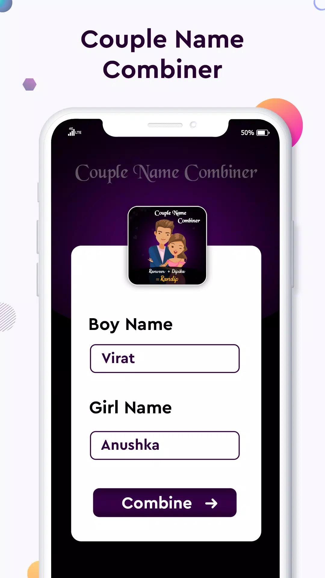 Schermata Baby name Couple Name Combiner 0