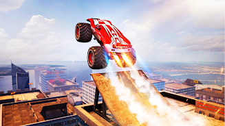 Schermata Mega Truck Rooftop Stunt Games 1