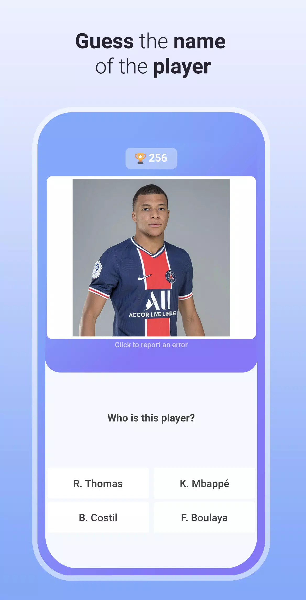 Quiz Soccer - Guess the name Screenshot 0