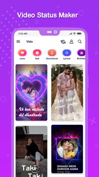 Vido : Video Status Maker Ảnh chụp màn hình 0