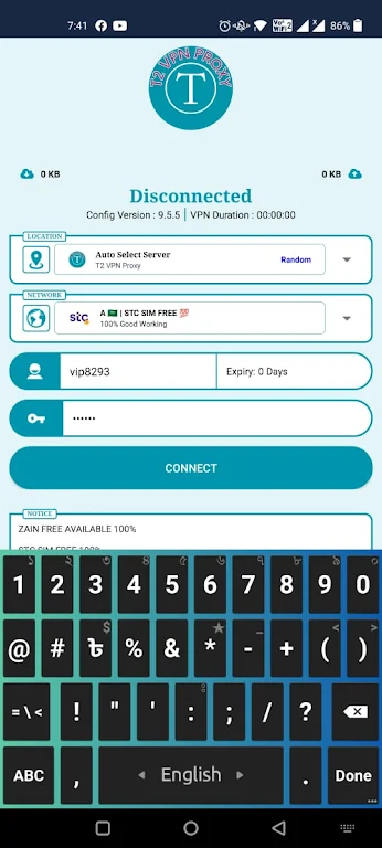 T2 VPN PROXY ภาพหน้าจอ 1