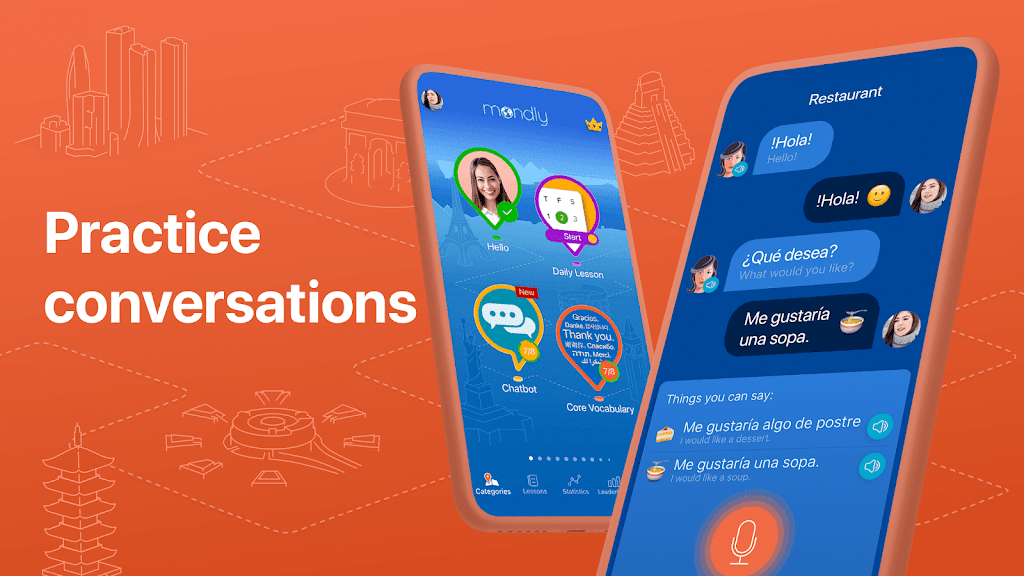 Learn 33 Languages – Mondly Mod ဖန်သားပြင်ဓာတ်ပုံ 1