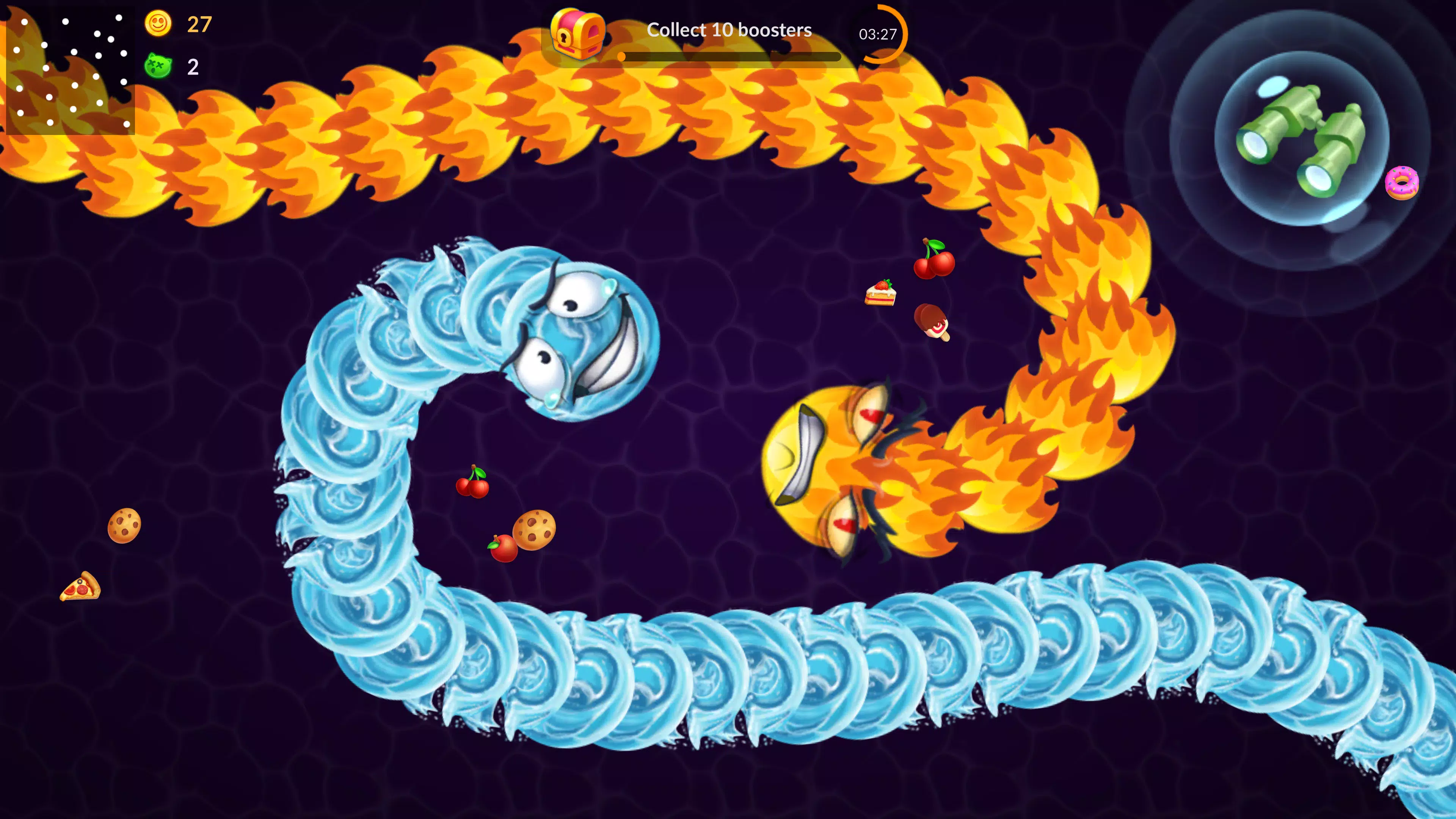 Snake vs Worms: Fun .io Zone ภาพหน้าจอ 1