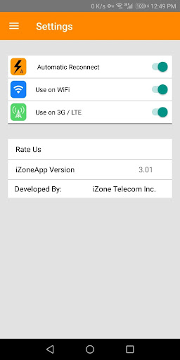 IZONE APP VPN Captura de tela 3