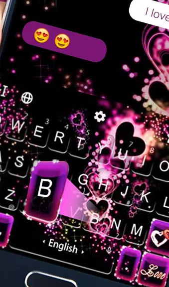 Sparkling Purple Heart Keyboard Theme應用截圖第2張