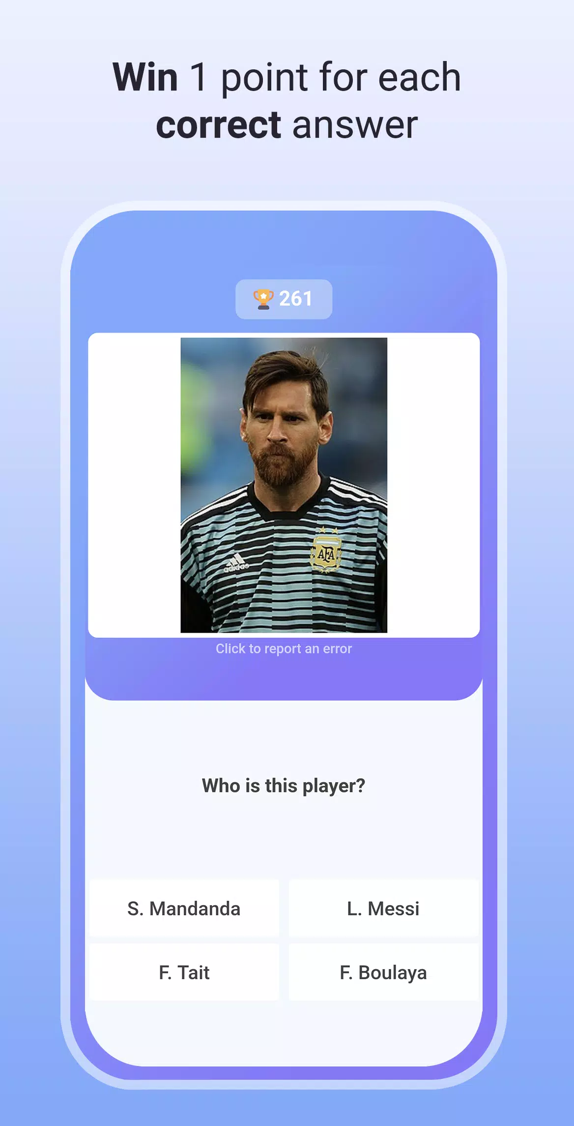 Quiz Soccer - Guess the name Captura de pantalla 1