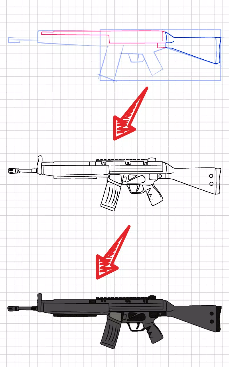 How to draw weapons step by st स्क्रीनशॉट 2