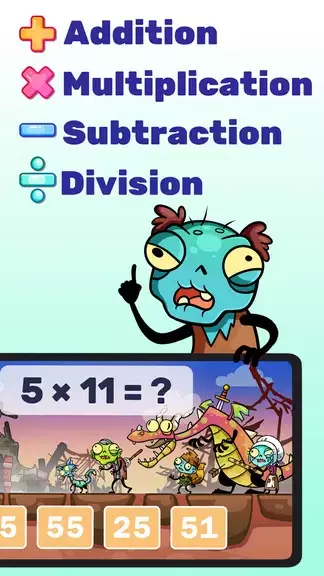 Math games: Zombie Invasion ภาพหน้าจอ 2