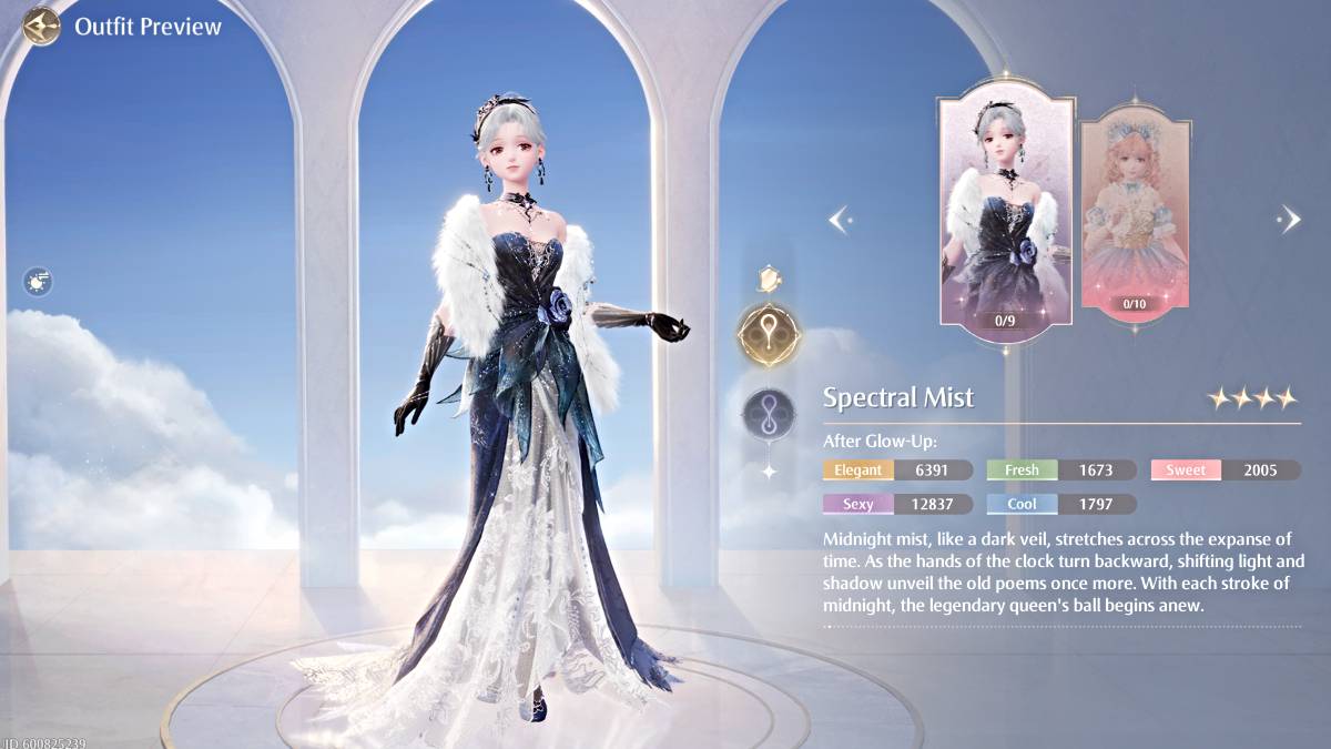 Roupa de névoa espectral no infinito nikki