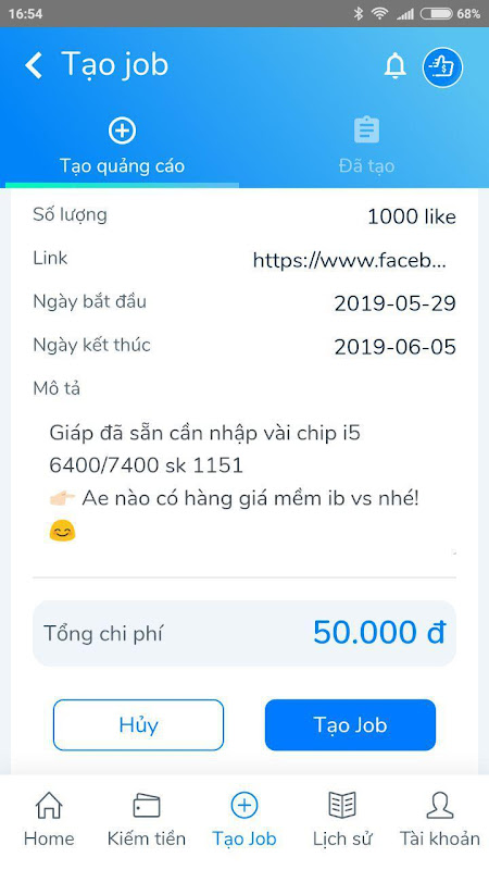 Golike - Kiếm Tiền Online Từ MXH Schermafbeelding 1