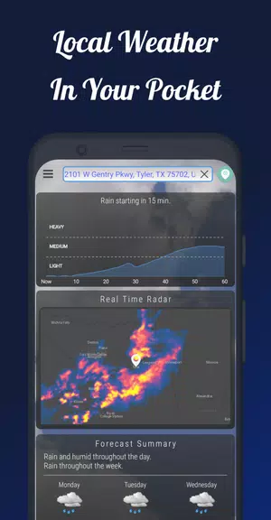 Dark Sky Tech Weather App Tangkapan skrin 0