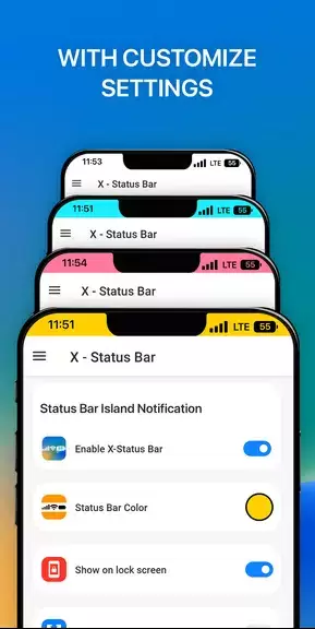 iCenter iOS 16: X - Status Bar ဖန်သားပြင်ဓာတ်ပုံ 0