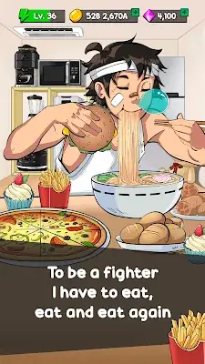 Food Fighter Clicker Games स्क्रीनशॉट 0