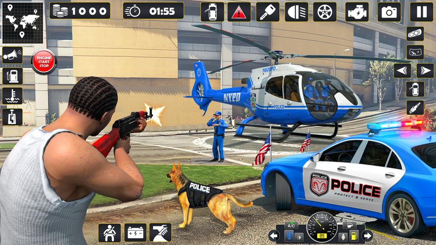 US police Cars Transport truck Captura de tela 1