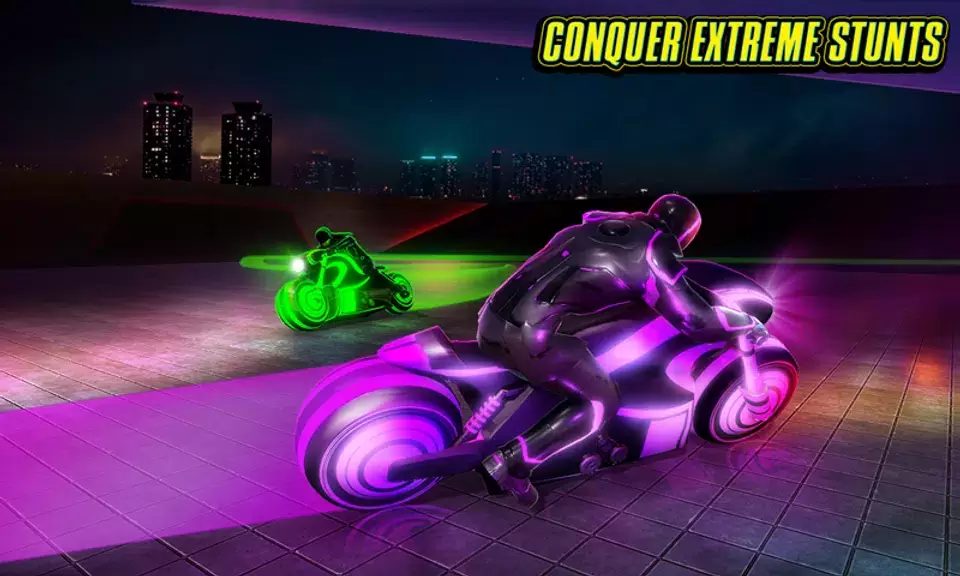 Light Bike Stunt Racing Game Screenshot 1