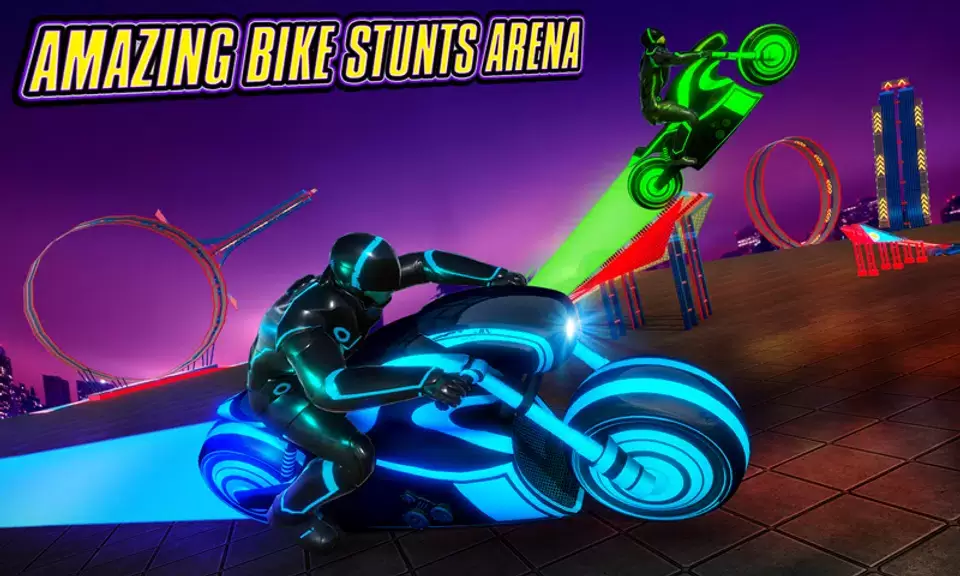 Light Bike Stunt Racing Game ဖန်သားပြင်ဓာတ်ပုံ 2