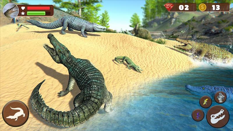 Wild Crocodile Family Sim Game Schermafbeelding 3