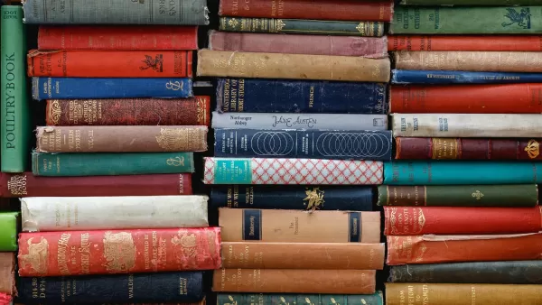 Bookshelf with various novels