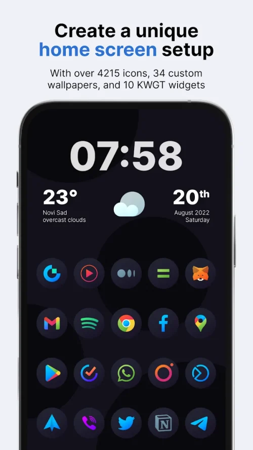 Hera Dark: Circle Icon Pack Ekran Görüntüsü 0