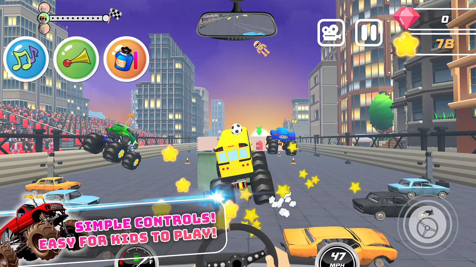 Monster Trucks Kids Race Game Capture d'écran 2