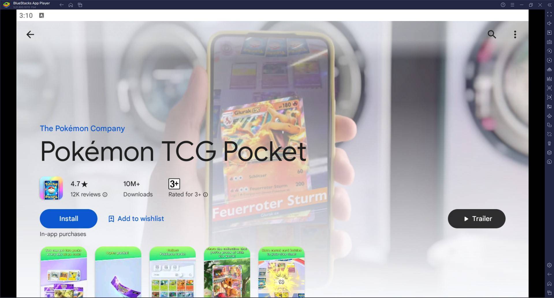 Pokémon TCG အိတ်ကပ်ကို PC / MAC တွင် Bluestacks အသုံးပြု. PC / Mac Play