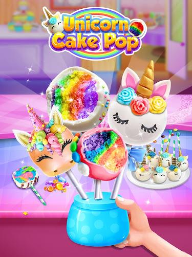 Unicorn Cake Pop - Sweet Food Captura de pantalla 0