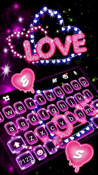 Neon Love Theme ဖန်သားပြင်ဓာတ်ပုံ 1