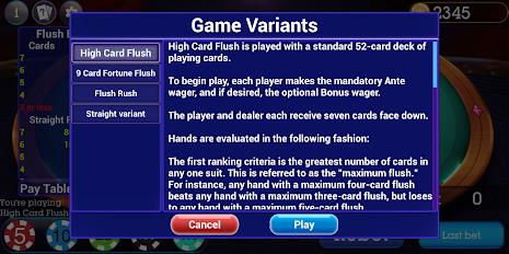 High Card Flush Poker Schermafbeelding 1