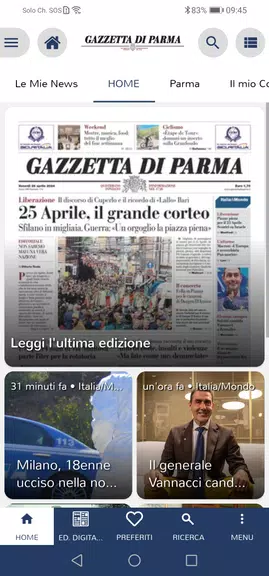 Schermata Gazzetta di Parma 0