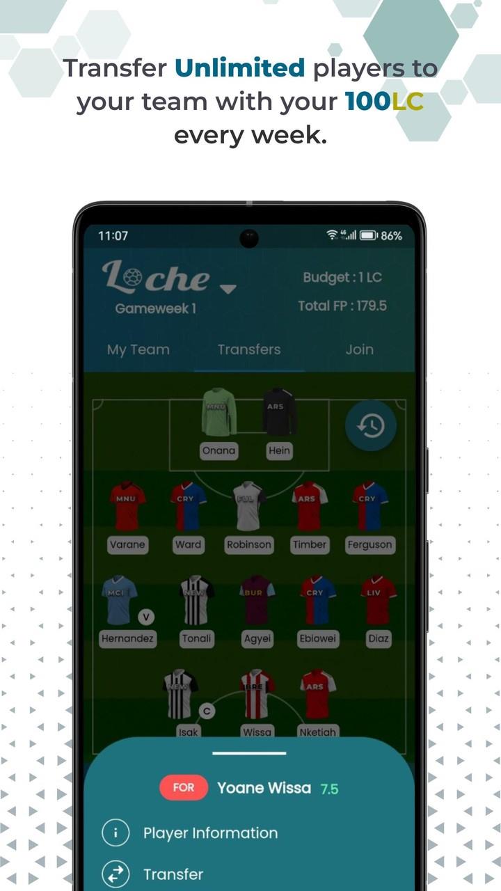 Loche Fantasy Football ภาพหน้าจอ 1