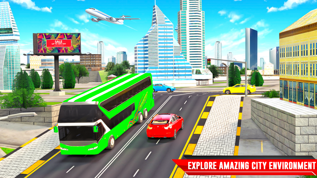 City Coach Bus Driving Sim 3D Ảnh chụp màn hình 1