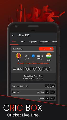 CricBox Fast Cricket Live Line Screenshot 1