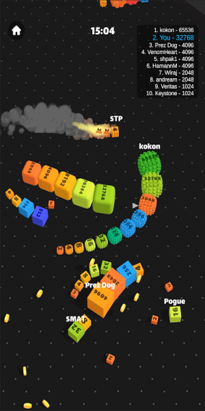 Snake Cube Arena: Merge 2048 Schermafbeelding 2