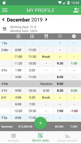 Working Timer - Timesheet Ekran Görüntüsü 1