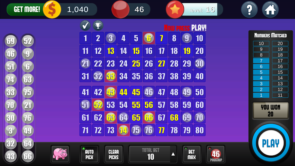 Keno Free Keno Game Tangkapan skrin 3