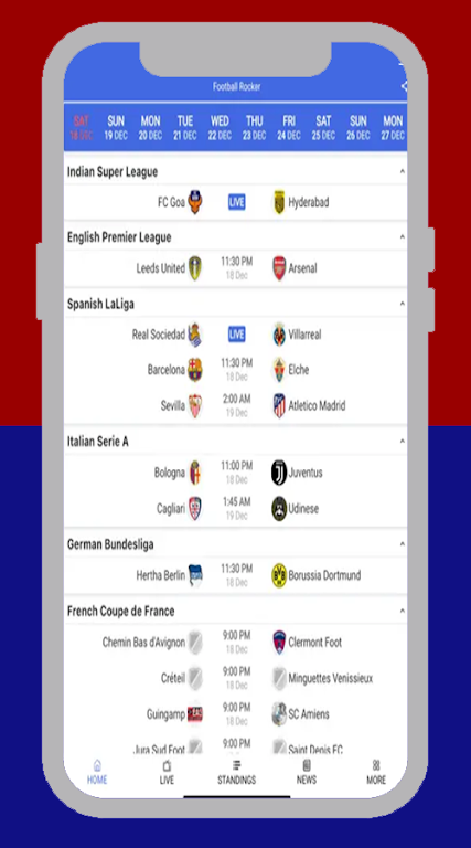 FootyBite app Zrzut ekranu 2