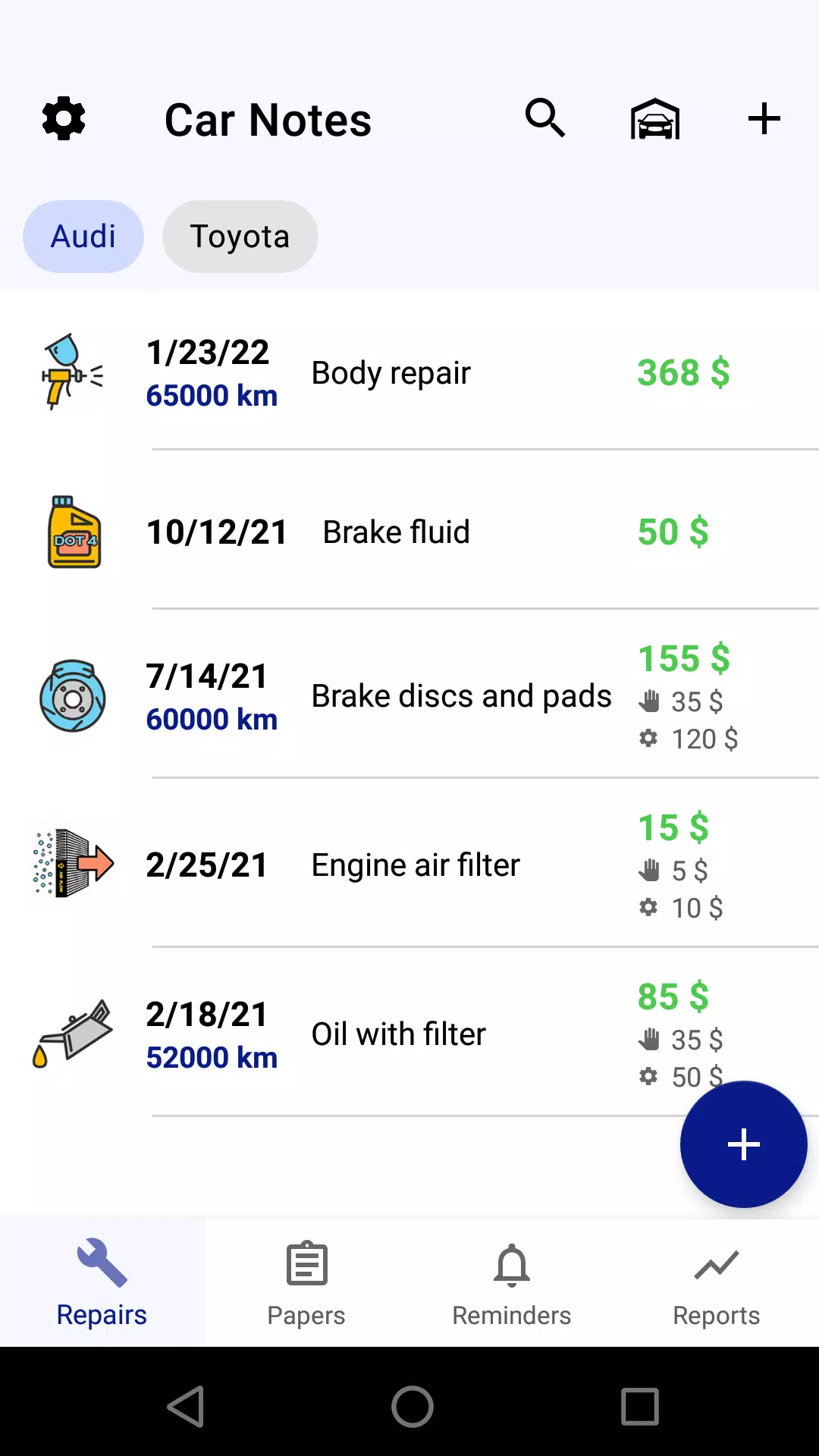 Car service tracker Screenshot 0